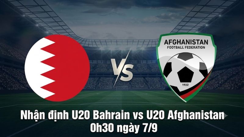 Banner thiết kế đối đầu cho trận Nhận định U20 Bahrain vs U20 Afghanistan 0h30 ngày 7/9 tại vòng loại châu Á